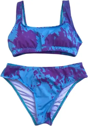 Girls Two Piece Bathing Suit Color Changing Kid's Beach Swimwear Set Ages 6-12 Years