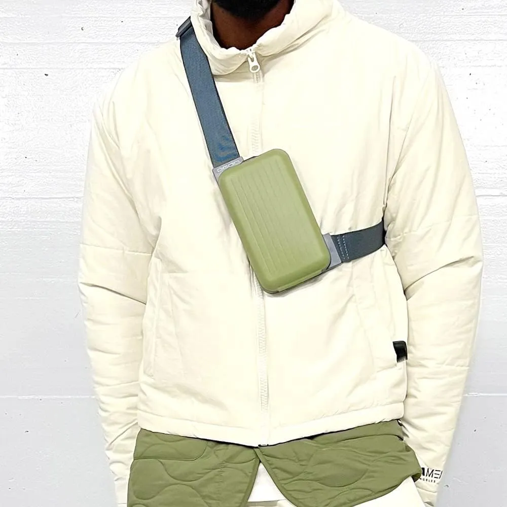 ÖGON Aluminum Sling Phone Bag & Wallet - Practical and Stylish Aluminum Bag with an Integrated Wallet
