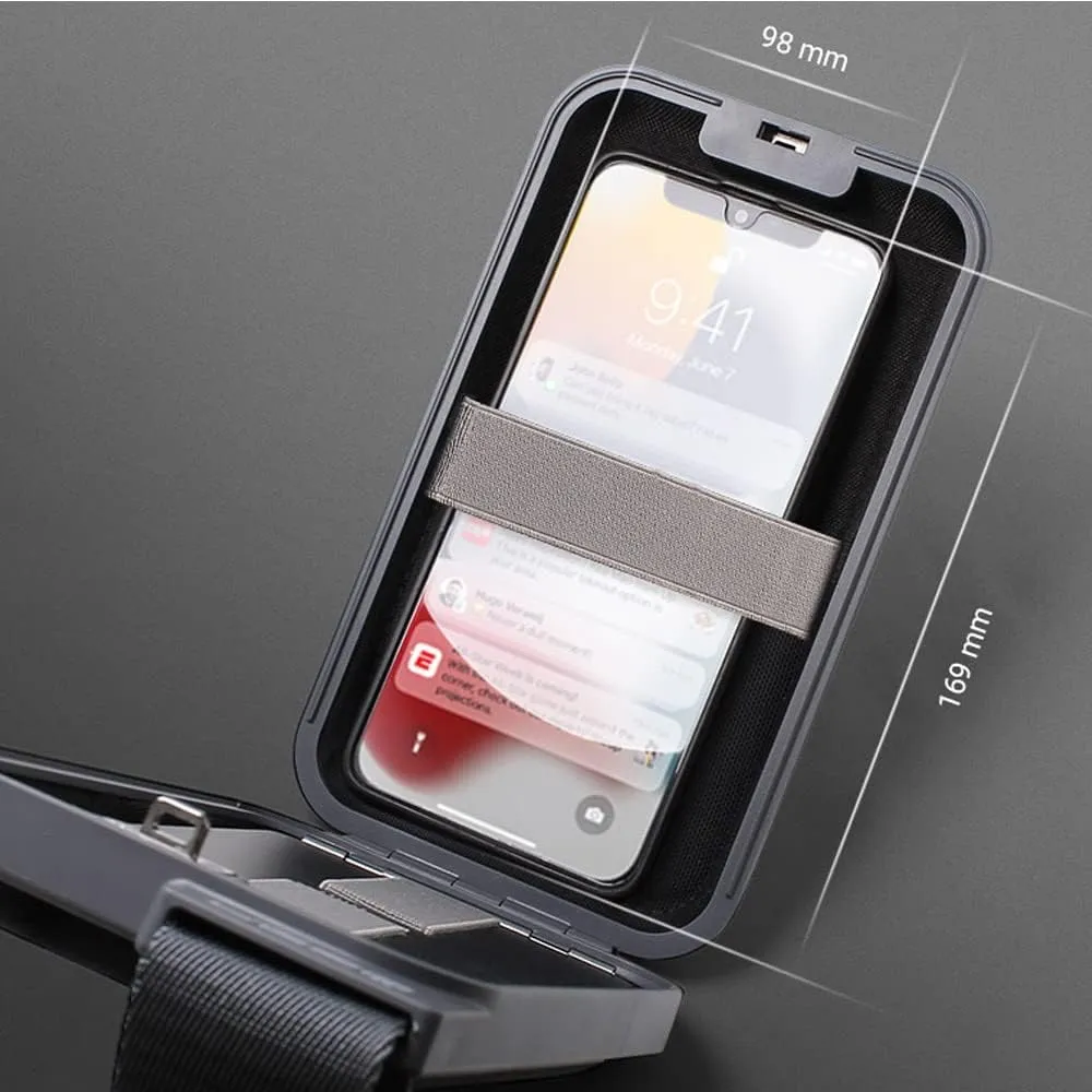 ÖGON Aluminum Sling Phone Bag & Wallet - Practical and Stylish Aluminum Bag with an Integrated Wallet