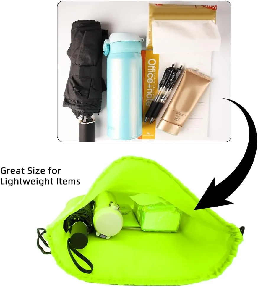 GoodtoU Drawstring Bags, Drawstring Backpack for Sport, Traveling, Team (60Pcs, Fluorescent Green)