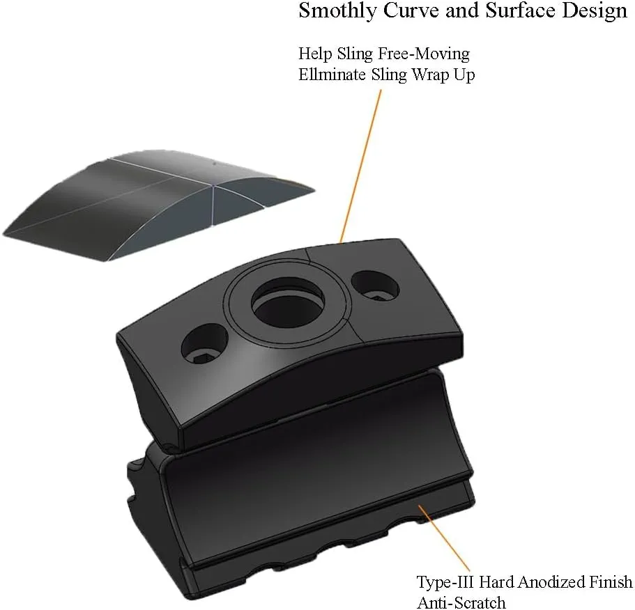 GOTCIAL Shotgun 12Ga Barrel Clamp W/Built-in QD Forward Socket, 3-Slot Picatinny Rail Mount (1.25 in QD Sand 2 PCS 4x6 mm Gasket Silicone) (Shotgun 12Ga Barrel Clamp)