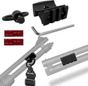GOTCIAL Shotgun 12Ga Barrel Clamp W/Built-in QD Forward Socket, 3-Slot Picatinny Rail Mount (1.25 in QD Sand 2 PCS 4x6 mm Gasket Silicone) (Shotgun 12Ga Barrel Clamp)