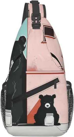 Greedy Bear Cross Chest Bag Diagonally Men Women Crossbody Shoulder Bag Casual Fashion Travel Bag Sling Backpack