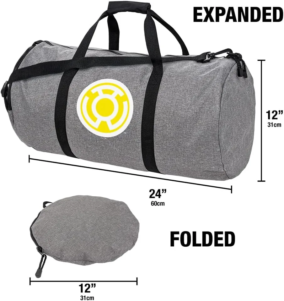 Green Lantern Core Blackest Night Sinestro Corps Yellow Lantern Logo Lightweight Duffel Bag for Sports and Gym Packable for Travel