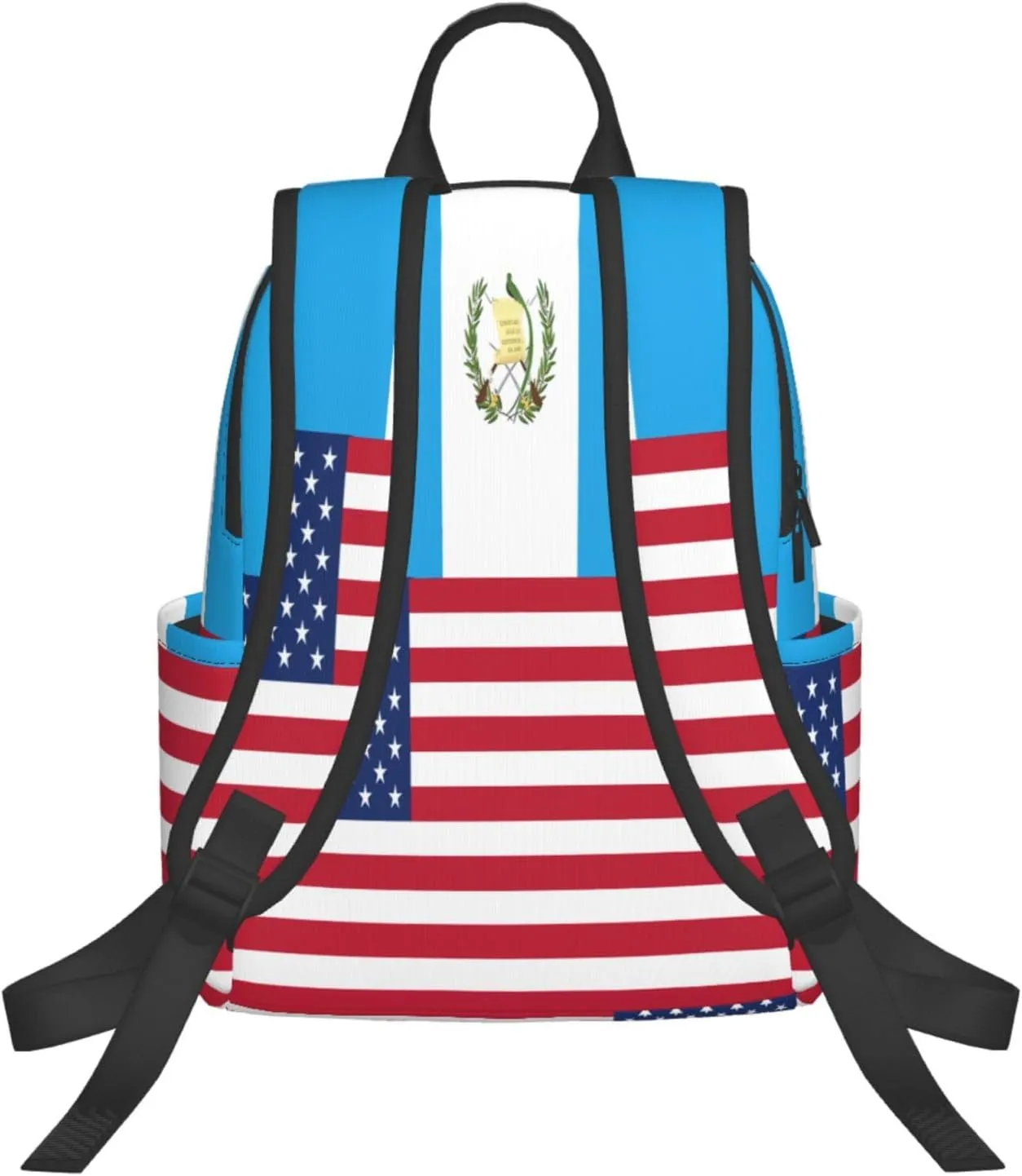 Guatemala Guatemalan American Flags Casual Laptop Backpack Travel Rucksack Sports Daypack Adjustable Strap Bags with Multi-Pockets for Working Running Camping