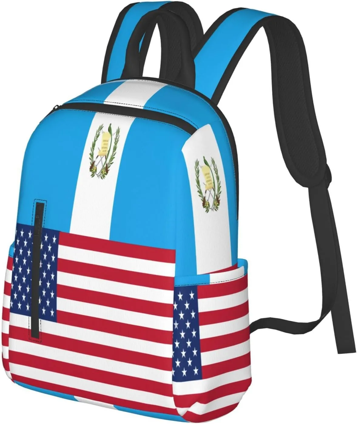 Guatemala Guatemalan American Flags Casual Laptop Backpack Travel Rucksack Sports Daypack Adjustable Strap Bags with Multi-Pockets for Working Running Camping