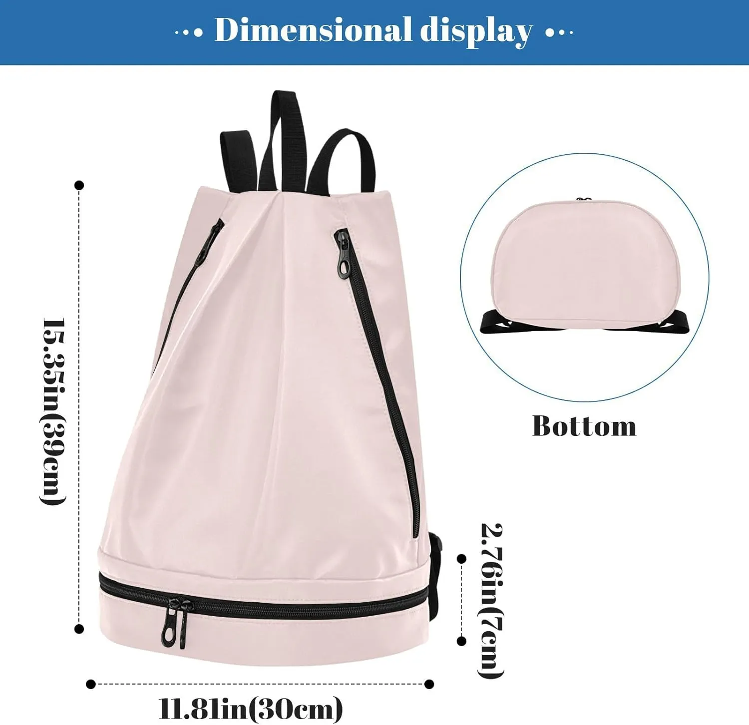 Gym Backpack Bag Misty Rose Sport Swimming Equipment Sackpack 20818