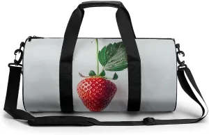 Gym Bag for Men Women A Strawberry Hanging Duffel Bag Overnight Bag with Compartment Gym Sackpac