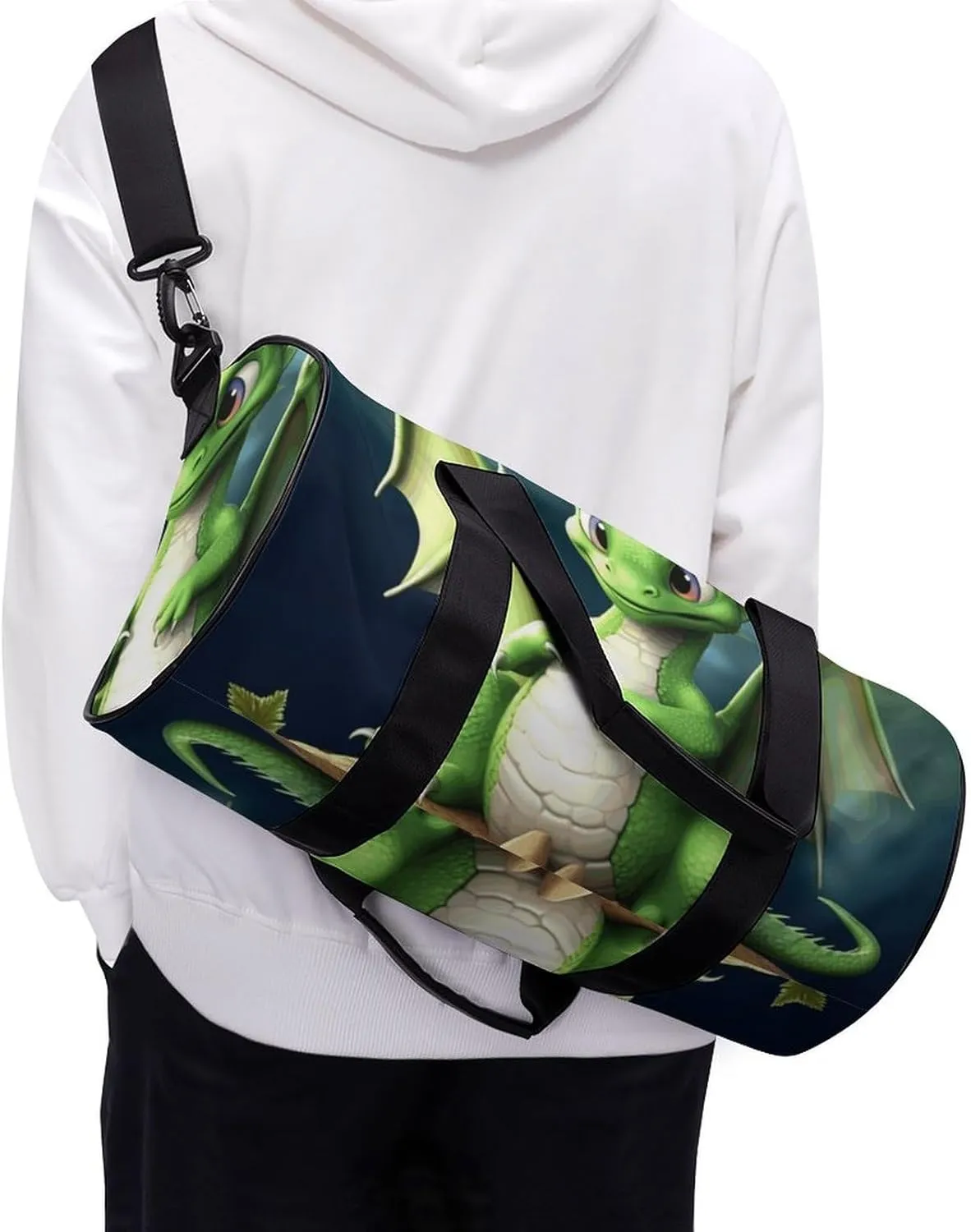 Gym Bag for Men Women Dragon Cute Duffel Bag Overnight Bag with Compartment Gym Sackpac