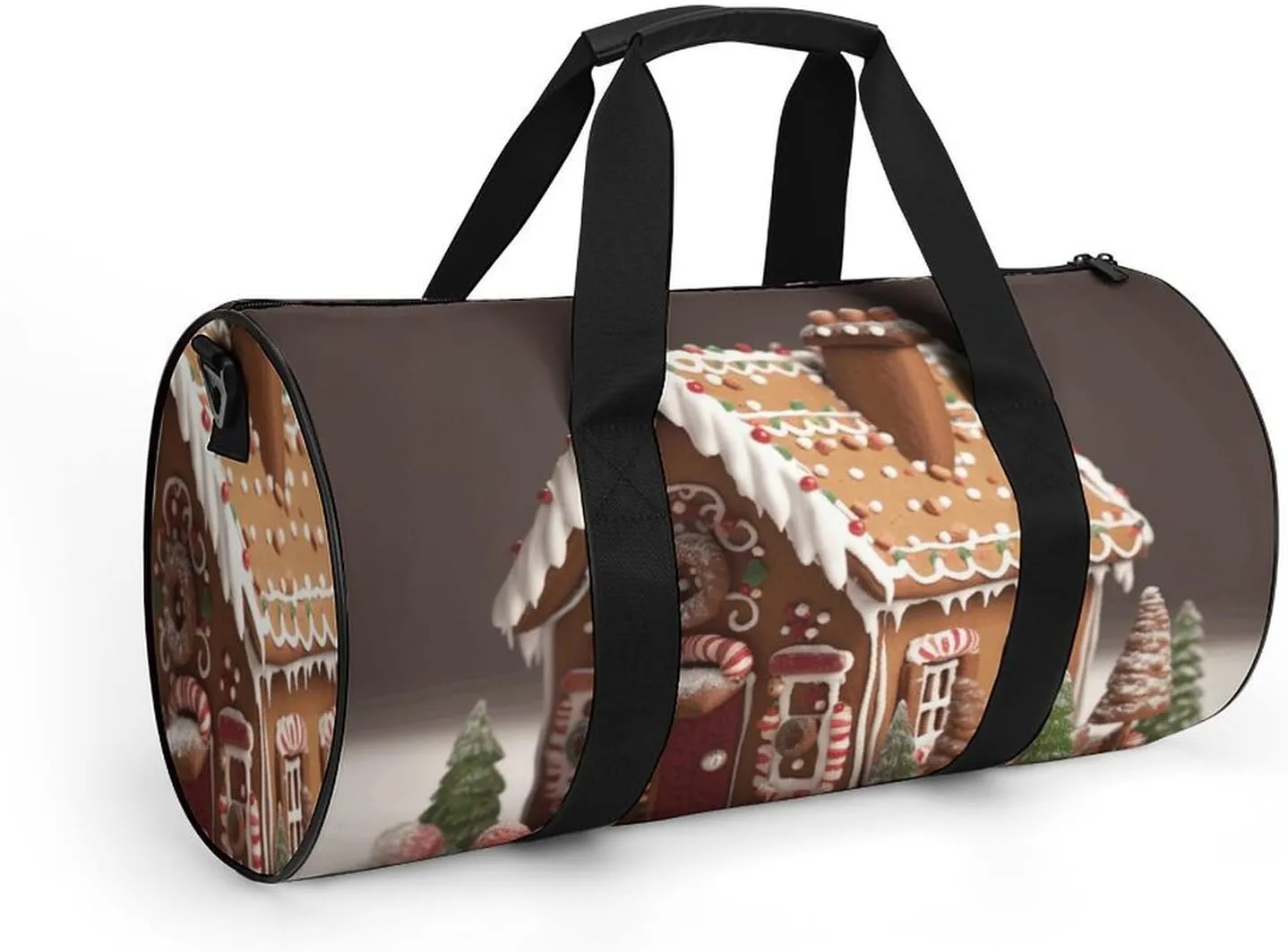 Gym Bag for Men Women Gingerbread House Duffel Bag Overnight Bag with Compartment Gym Sackpac