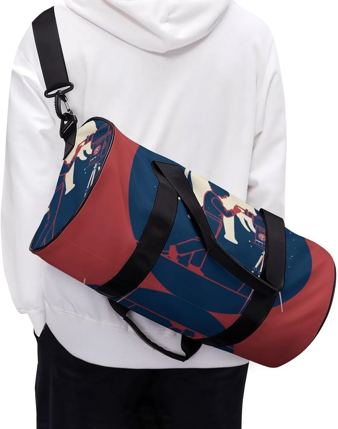 Gym Bag for Men Women Girl Takes Photo of Elephant Duffel Bag Overnight Bag with Compartment Gym Sackpac