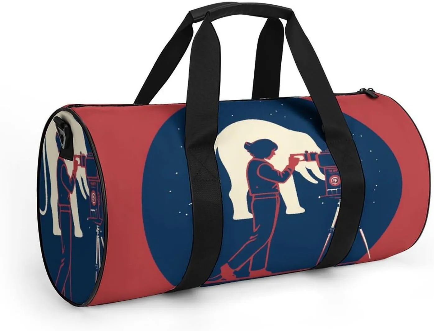 Gym Bag for Men Women Girl Takes Photo of Elephant Duffel Bag Overnight Bag with Compartment Gym Sackpac