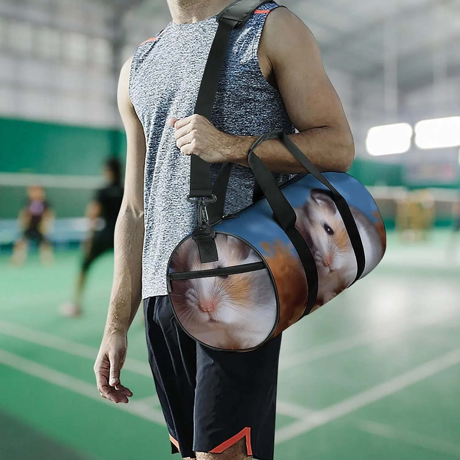 Gym Bag for Men Women Hamster Duffel Bag Overnight Bag with Compartment Gym Sackpac