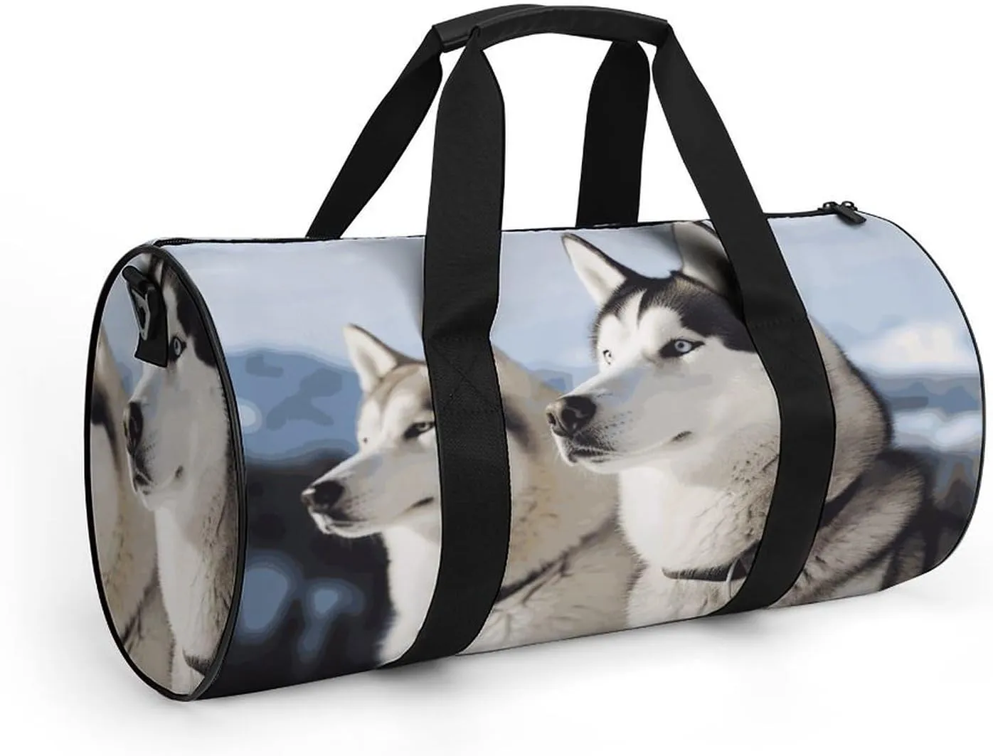 Gym Bag for Men Women Husky Dogs Duffel Bag Overnight Bag with Compartment Gym Sackpac