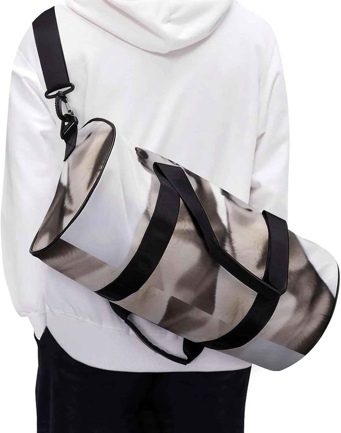 Gym Bag for Men Women Husky Dogs Duffel Bag Overnight Bag with Compartment Gym Sackpac
