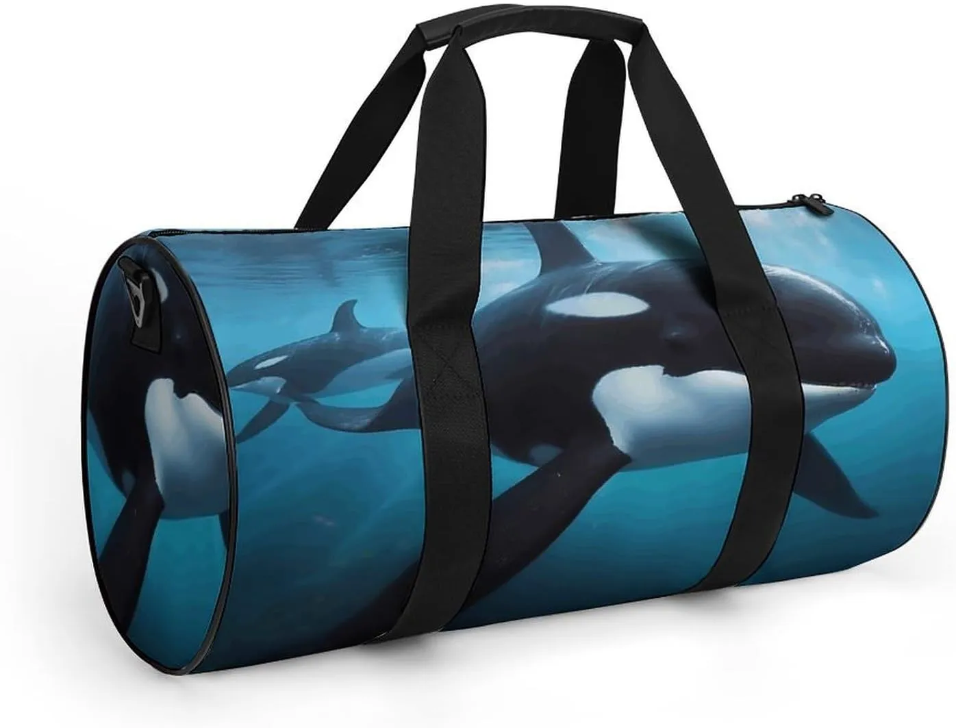 Gym Bag for Men Women Killer Whale Duffel Bag Overnight Bag with Compartment Gym Sackpac