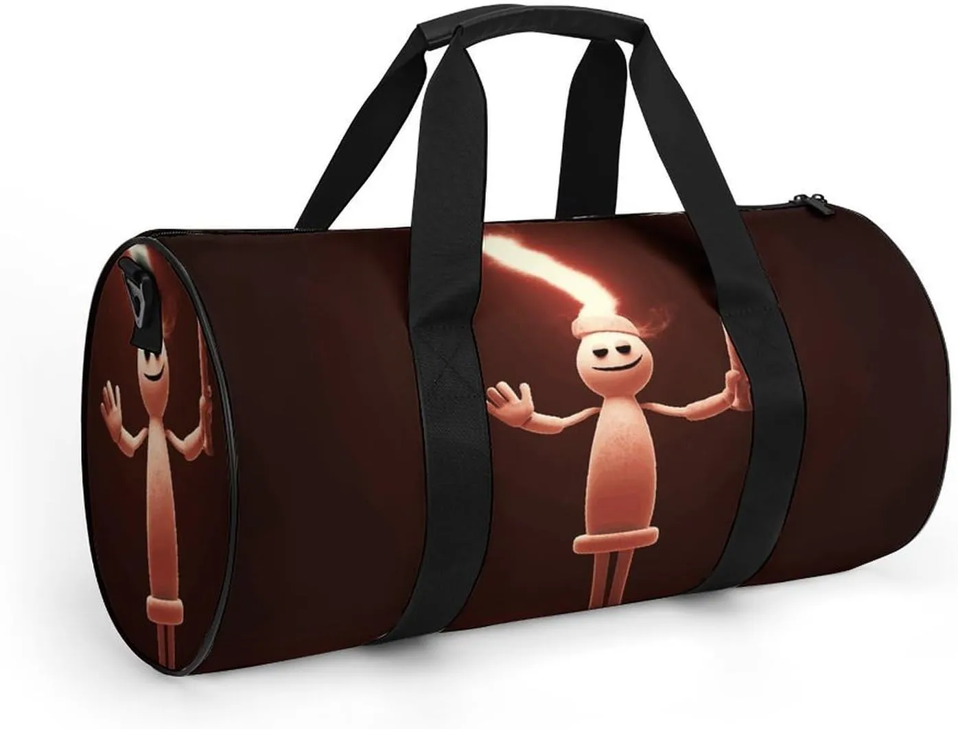 Gym Bag for Men Women Little Man Holding A Candle Lamp Duffel Bag Overnight Bag with Compartment Gym Sackpac
