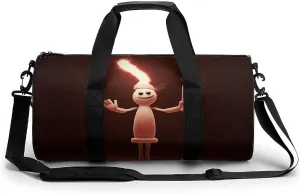 Gym Bag for Men Women Little Man Holding A Candle Lamp Duffel Bag Overnight Bag with Compartment Gym Sackpac