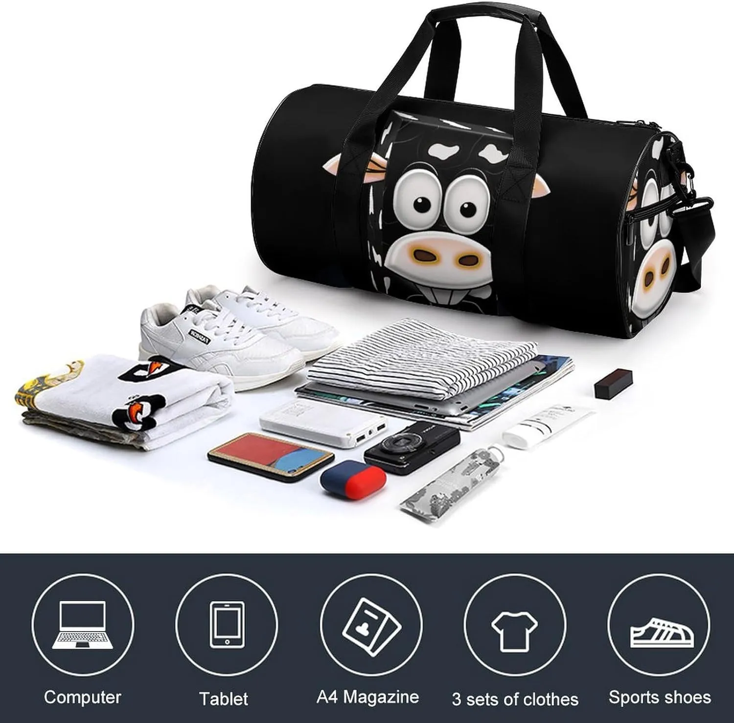 Gym Bag for Men Women Milk Carton Duffel Bag Overnight Bag with Compartment Gym Sackpac
