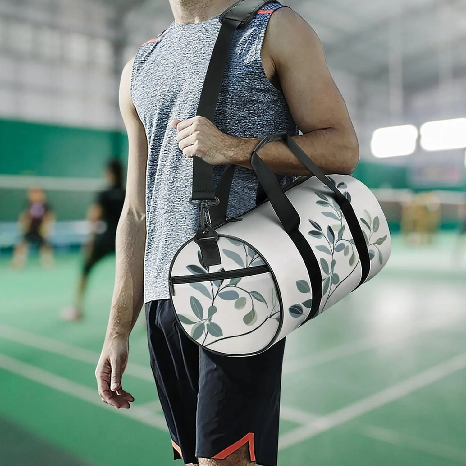 Gym Bag for Men Women Plant Branches Duffel Bag Overnight Bag with Compartment Gym Sackpac