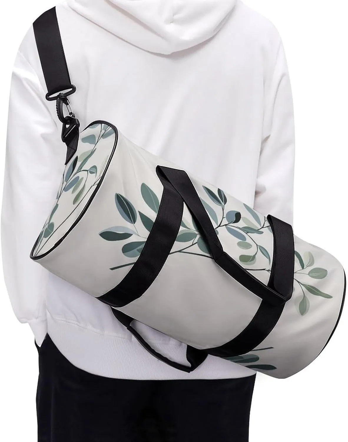 Gym Bag for Men Women Plant Branches Duffel Bag Overnight Bag with Compartment Gym Sackpac