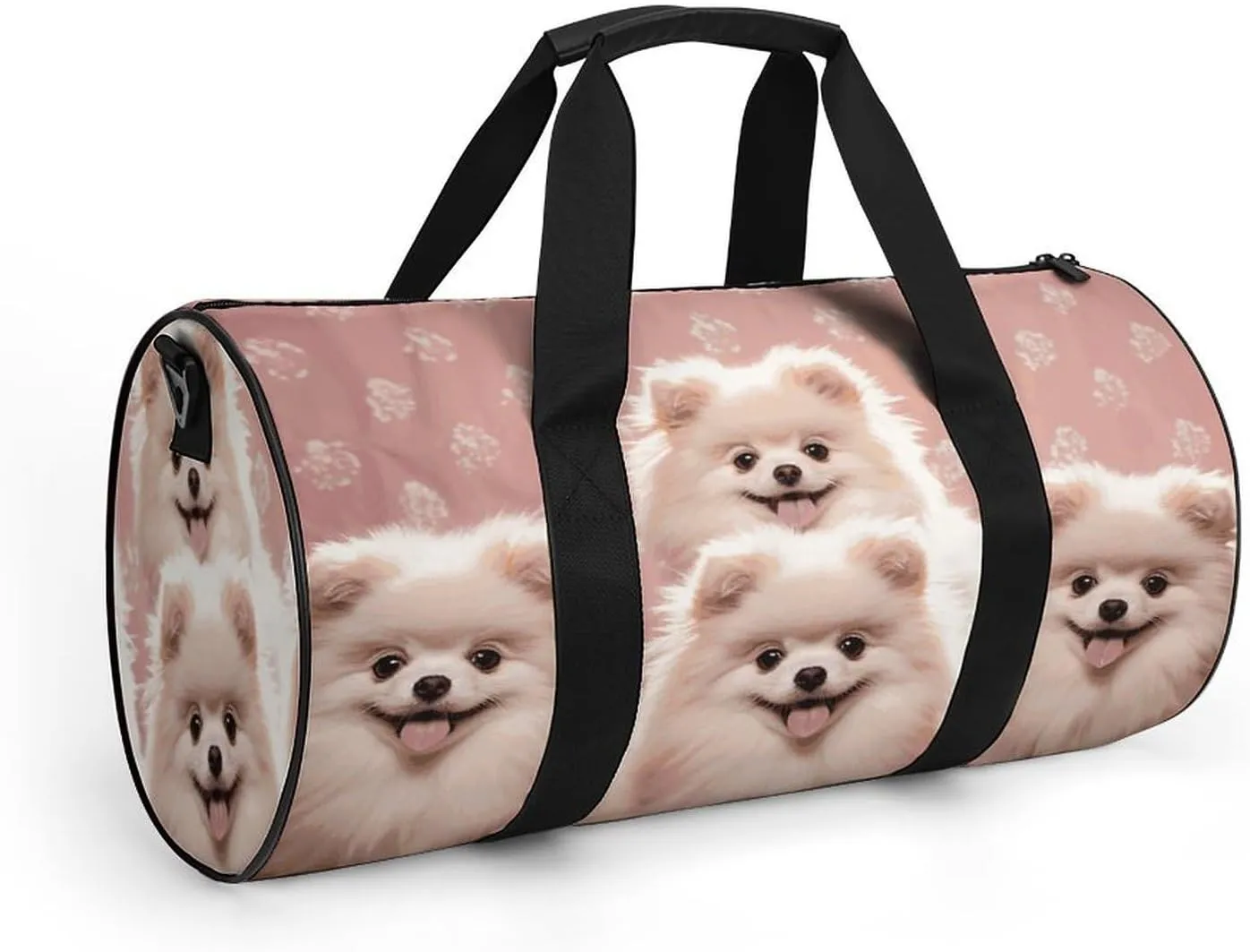 Gym Bag for Men Women Pomeranians Puppies Duffel Bag Overnight Bag with Compartment Gym Sackpac