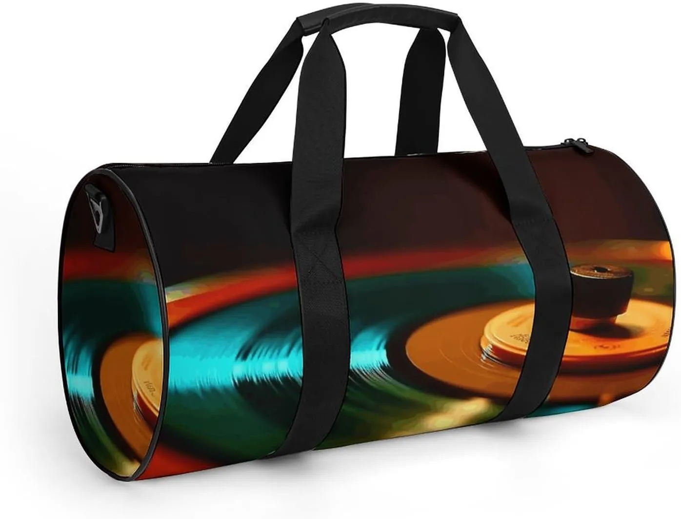 Gym Bag for Men Women Spinning Record Platter Duffel Bag Overnight Bag with Compartment Gym Sackpac