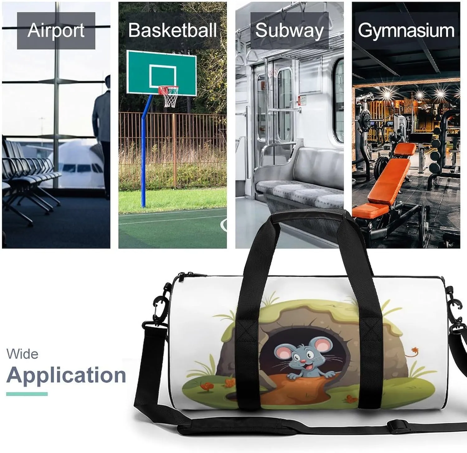 Gym Bag for Men Women The Hole Duffel Bag Overnight Bag with Compartment Gym Sackpac