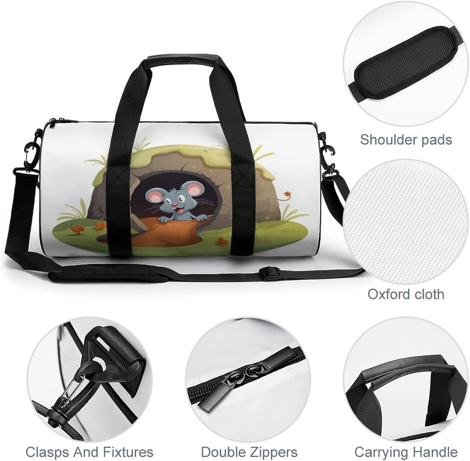 Gym Bag for Men Women The Hole Duffel Bag Overnight Bag with Compartment Gym Sackpac
