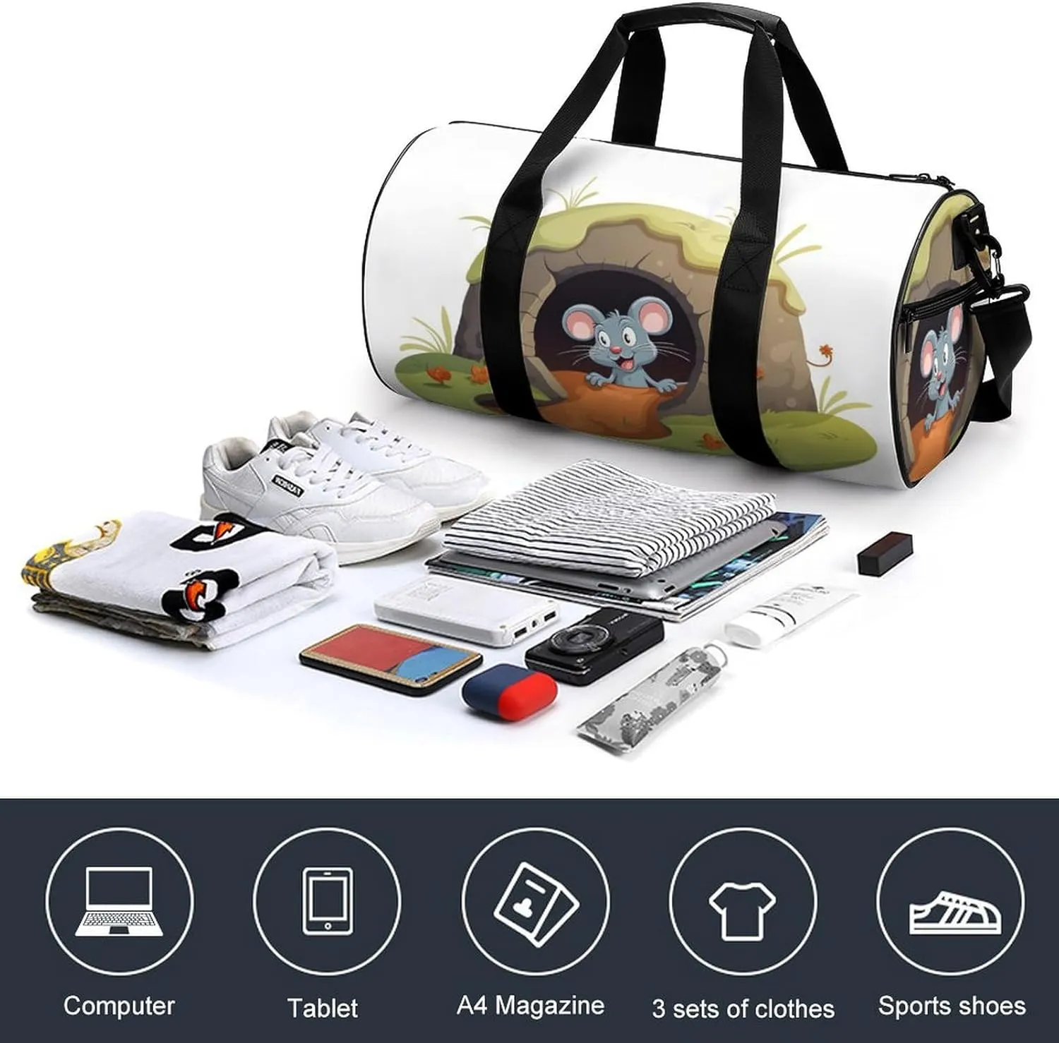Gym Bag for Men Women The Hole Duffel Bag Overnight Bag with Compartment Gym Sackpac