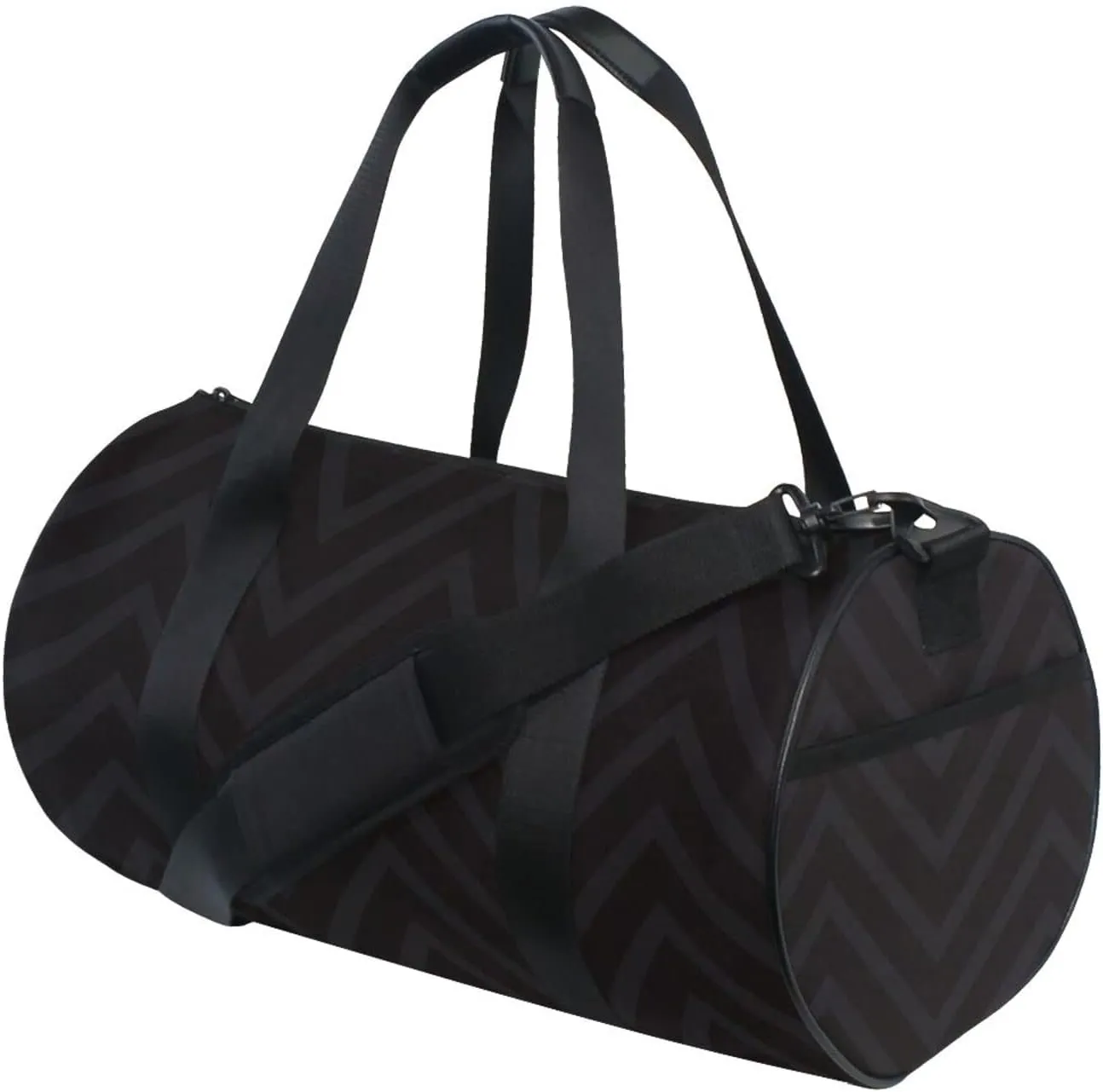 Gym Bag for Women and Men Small Duffel Bag for Sports Travel Weekender Overnight Vacation Beach Lightweight Carry on Bag for Boys Girls Black Geometric