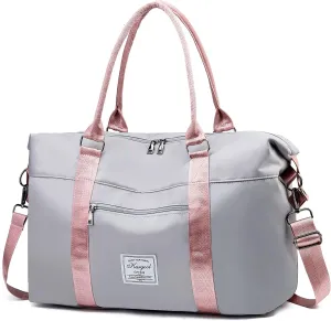 Gym Bag with Wet Pocket, Foldable Travel Duffle Bag Carry On Weekender Bags for Women, Waterproof Overnight Bag for Travel, Gym, Yoga
