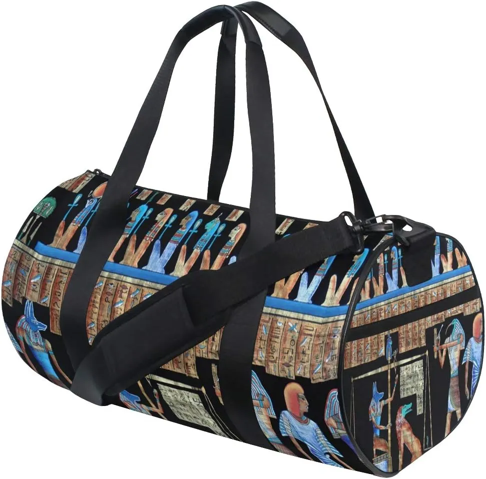 Gym Duffel Bag Ancient Egyptian Sports Lightweight Canvas Travel Luggage Bag