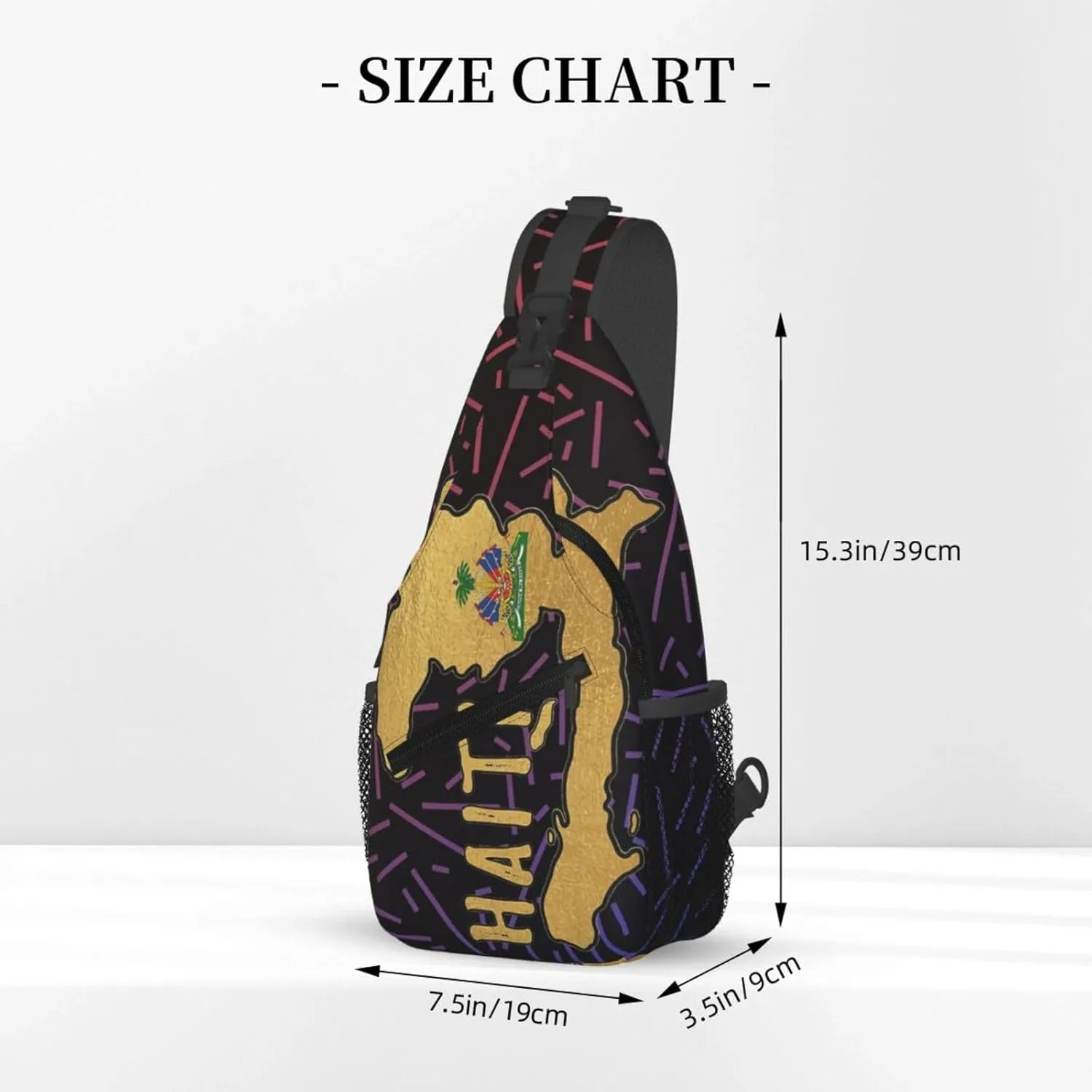 Haitian Haiti Small Crossbody Backpack Sling Bag For Men Women Mini One Shoulder Chest Bags Gym Sport Travel Hiking Daypack