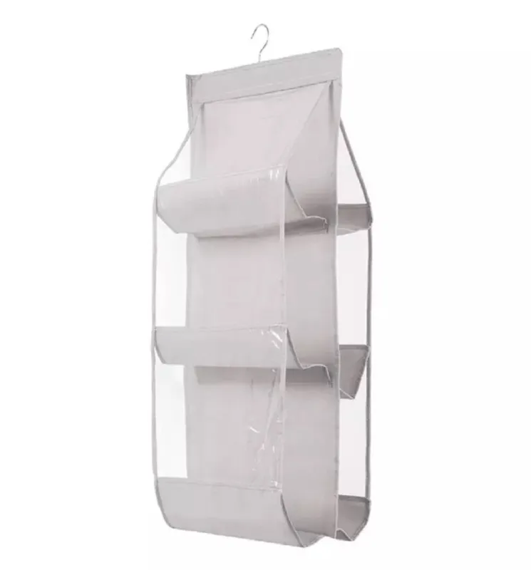Hanging Handbag Organizer 6 Pockets Shelf Bag Storage Holder Wardrobe Closets US