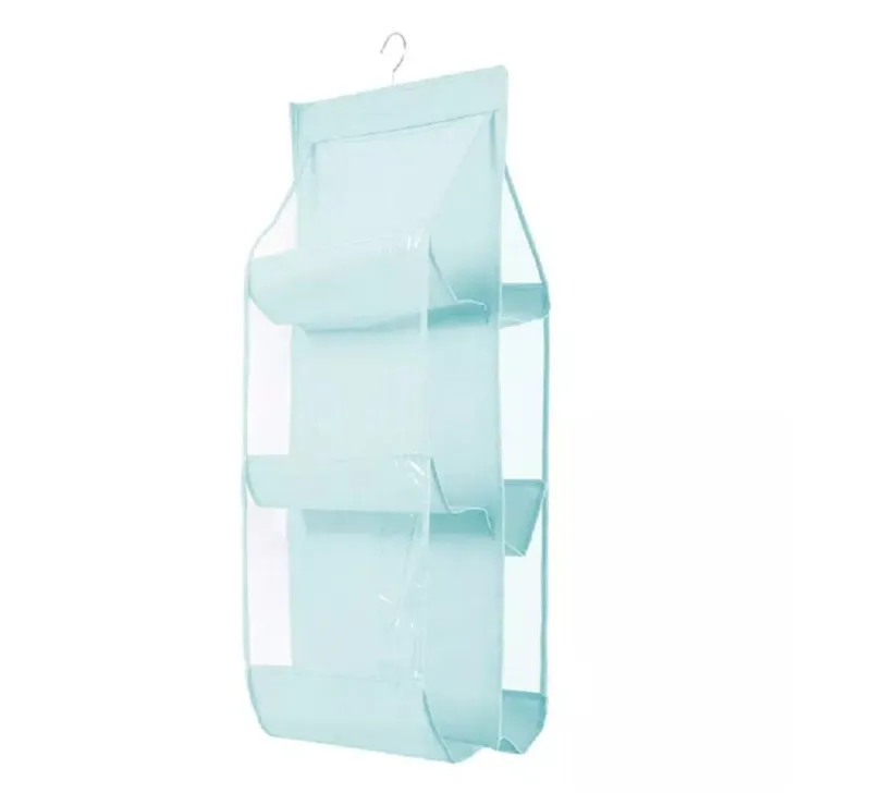 Hanging Handbag Organizer 6 Pockets Shelf Bag Storage Holder Wardrobe Closets US