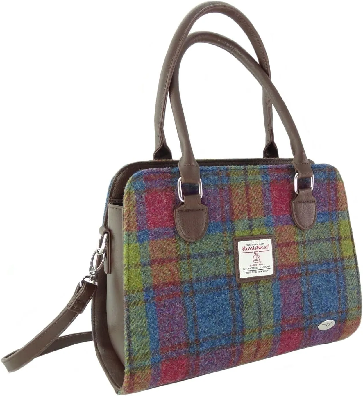 Harris Tweed Tote Handbag – LB1227 Findhorn, Colour 119 Blue Turquoise, L' for ASIN 'B0C1H7NK2M
