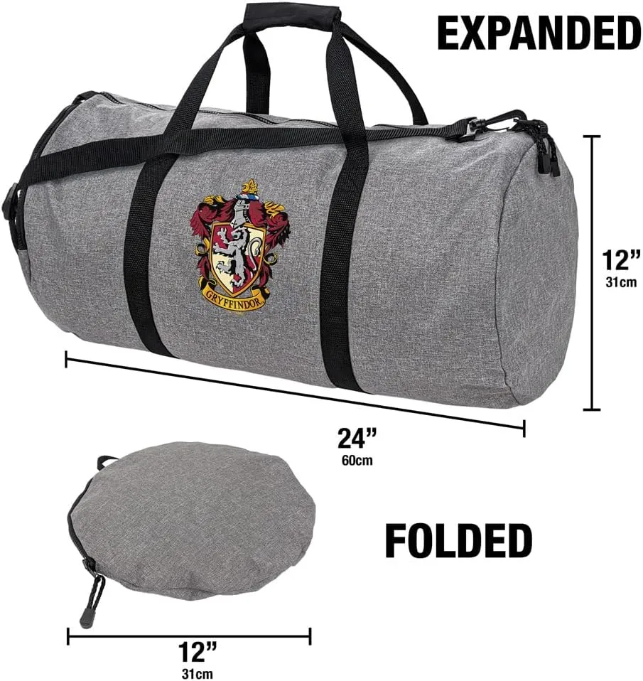 Harry Potter Gryffindor Crest Lightweight Duffel Bag for Sports and Gym Packable for Travel