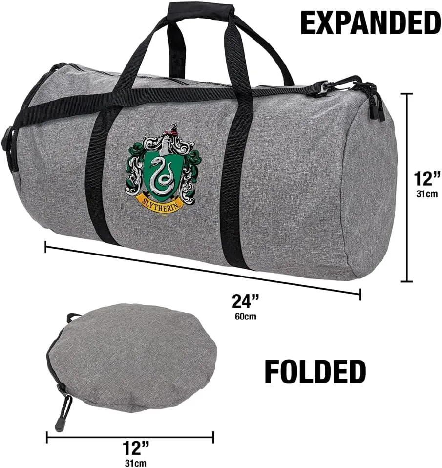 Harry Potter Slytherin Crest Lightweight Duffel Bag for Sports and Gym Packable for Travel