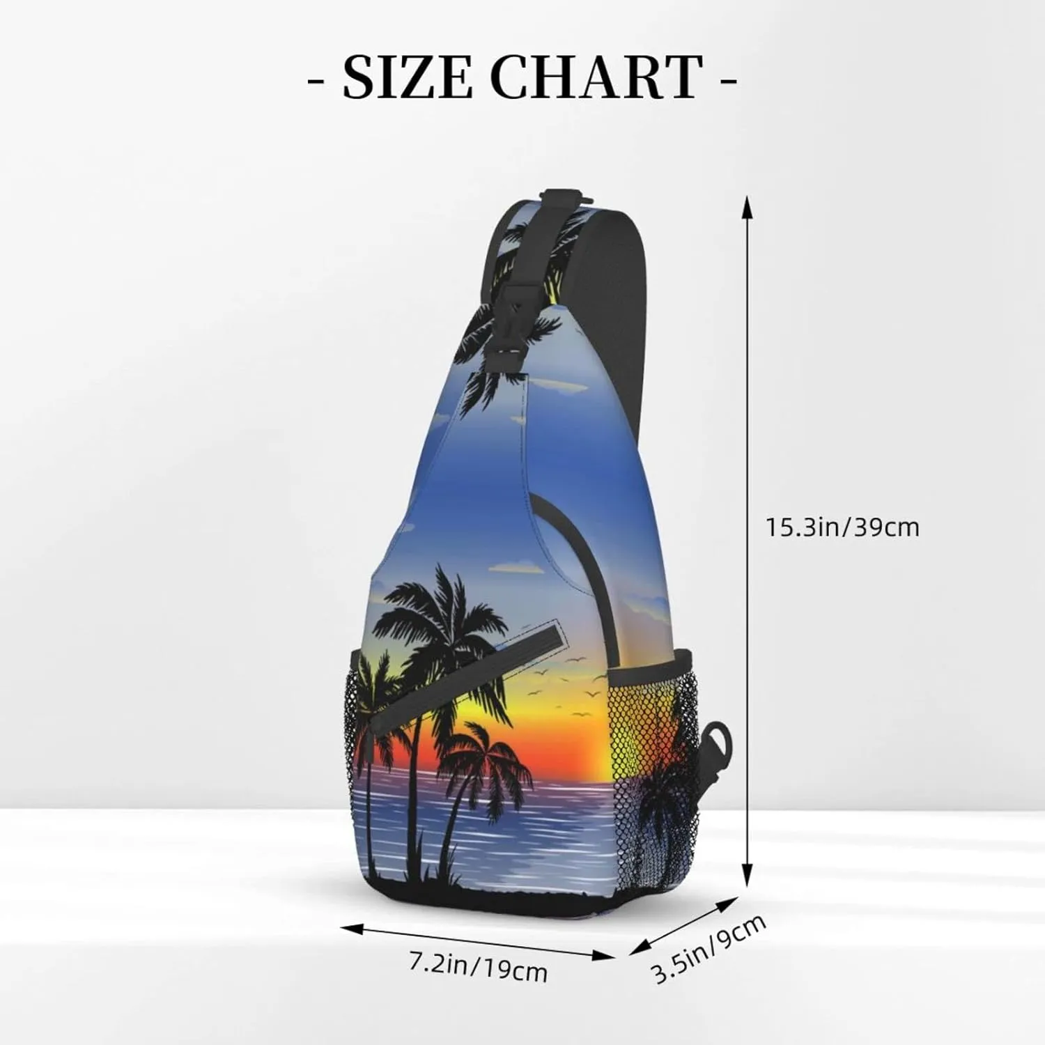 Hawaii Tropical Palm Tree Sling Bag Women Men Backpack Crossbody Bag Travel Hiking Casual Daypack