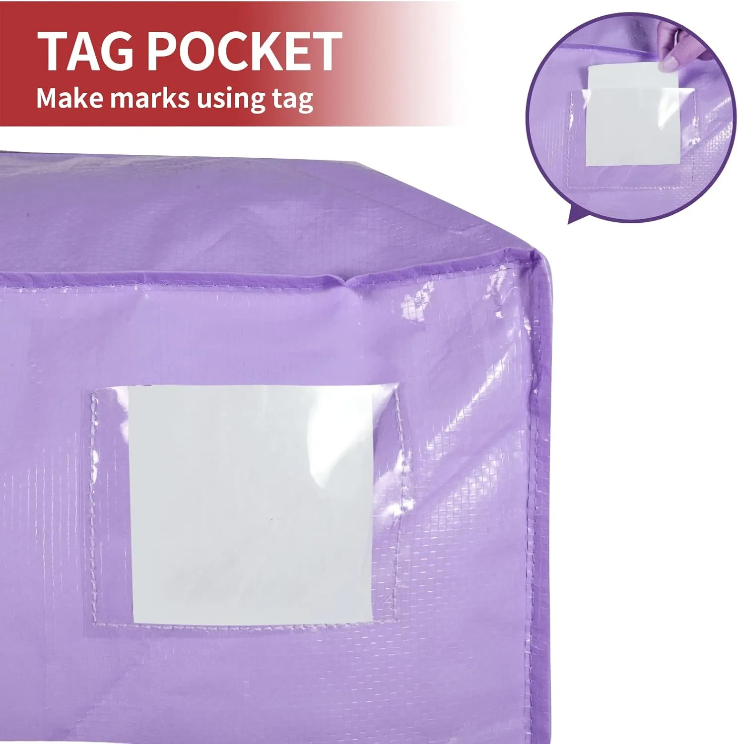 Heavy Duty Extra Large Moving Bags with Extra Long Handles -Includes Backpack Straps - Easy Storage For Space Saving (Purple)
