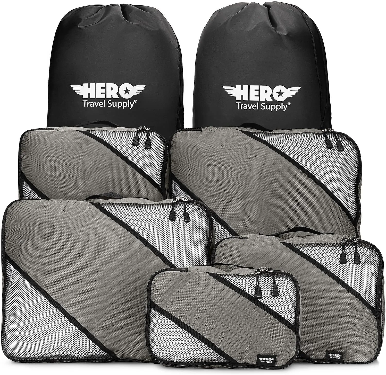 HERO Packing Cubes (5 Set) Luggage Organizers with 2 Laundry Bags