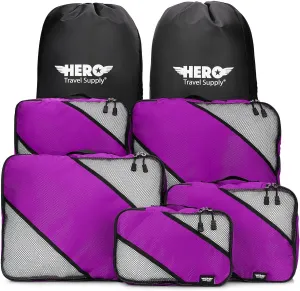 HERO Packing Cubes (5 Set) Luggage Organizers with 2 Laundry Bags
