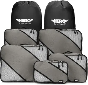 HERO Packing Cubes (5 Set) Luggage Organizers with 2 Laundry Bags