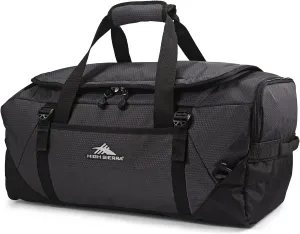 High Sierra Fairlead Travel Overnight Duffel Backpack Gym Bag with Padded Handles, Compression Straps, and Multiple Pockets, Mercury/Black