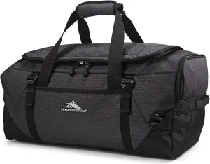 High Sierra Fairlead Travel Overnight Duffel Backpack Gym Bag with Padded Handles, Compression Straps, and Multiple Pockets, Mercury/Black