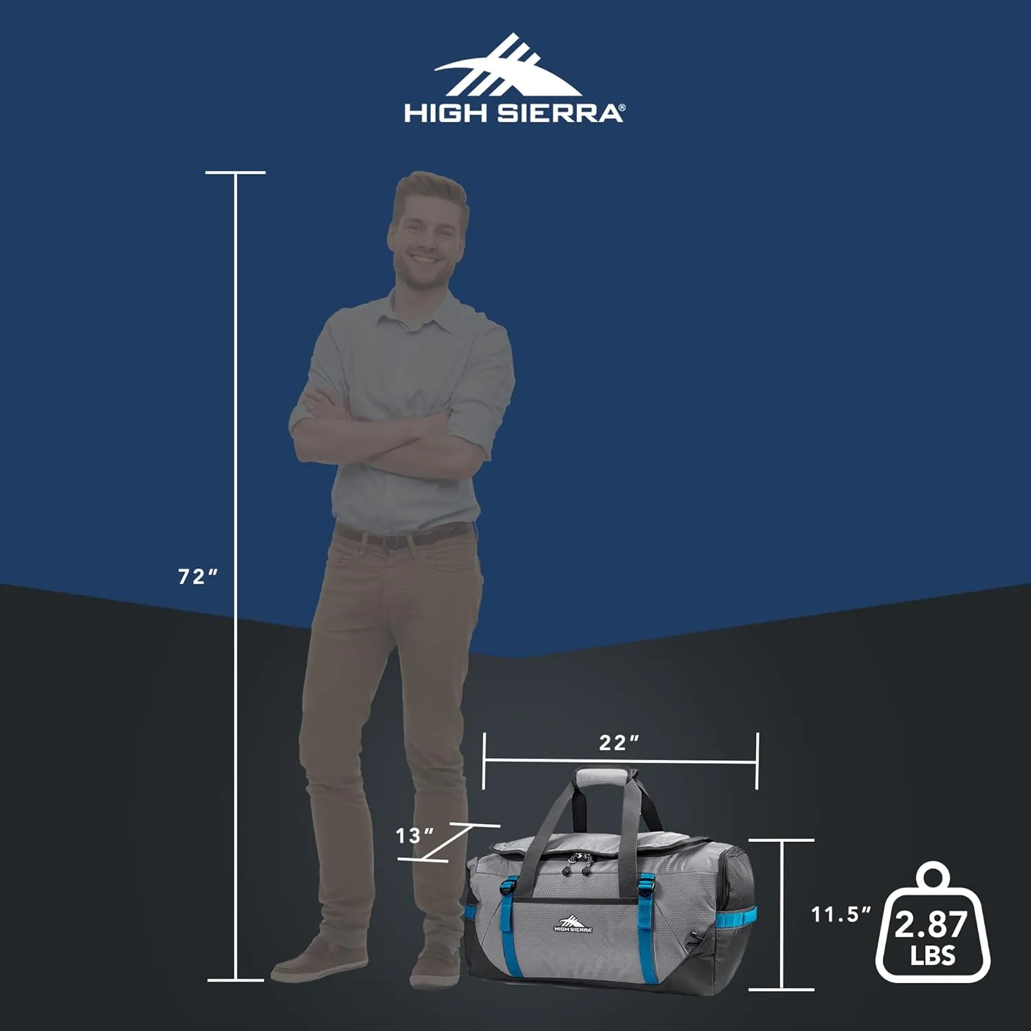 High Sierra Travel Bag, Steel Grey, Convertible Backpack/Duffel