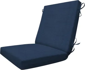 Honeycomb Essentials Outdoor Dining Chair Cushion, 20" x 41", Hampton Texture Navy Patio Cushion