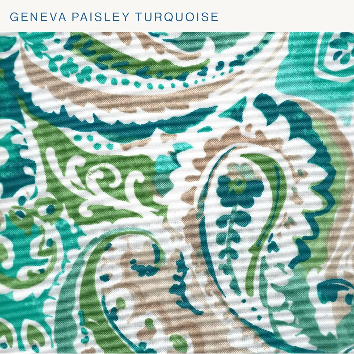 Honeycomb Essentials Outdoor Square Seat Cushions, 19" x 19", Geneva Paisley Turquoise Patio Chair Cushion 2-Pack