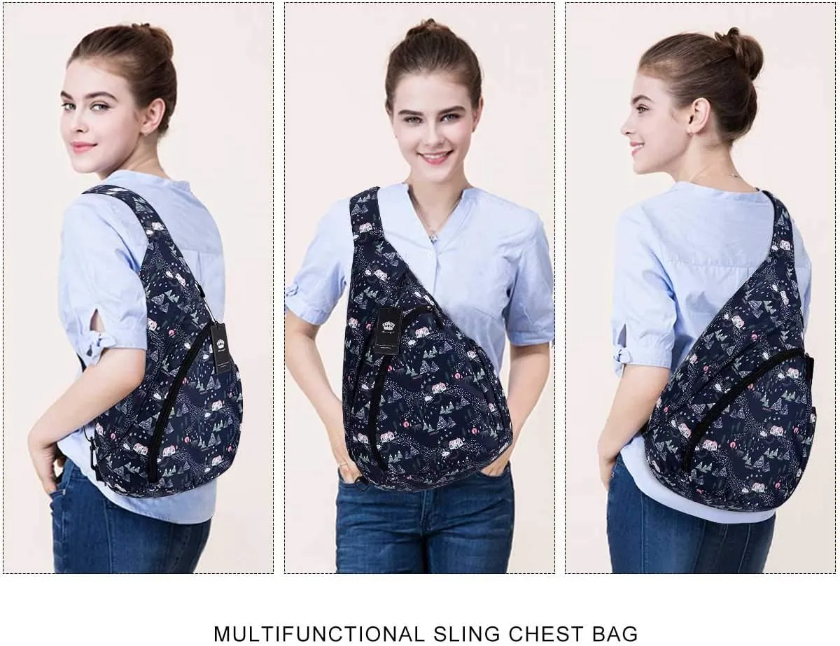 HUA ANGEL Crossbody Sling Bag for Men & Women Lightweight Waterproof Chest Shoulder Bag for Travel Hiking & Everyday Use